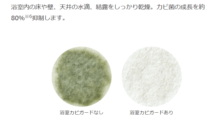 浴室カビガードでカビ菌の成長を約80%抑制