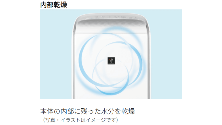 本体の内部に残った水分を乾燥