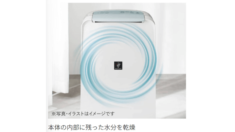 本体の内部に残った水分を乾燥