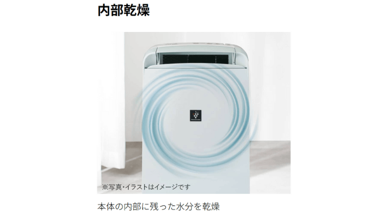 本体の内部に残った水分を乾燥