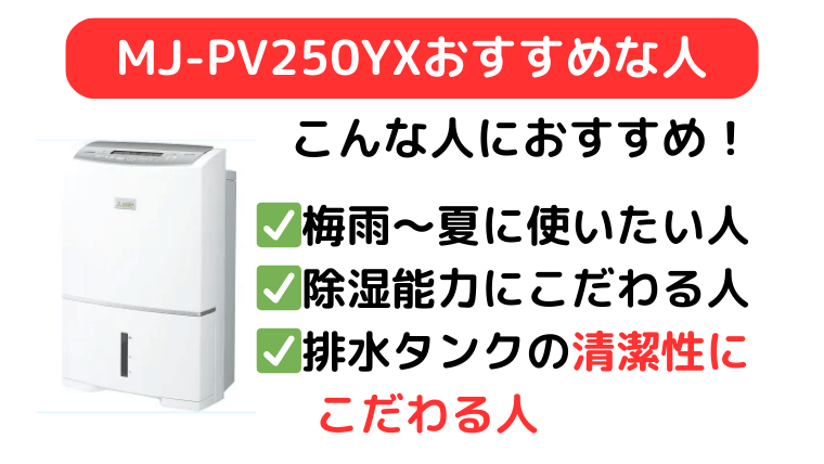 MJ-PV250YXは清潔性にこだわる人