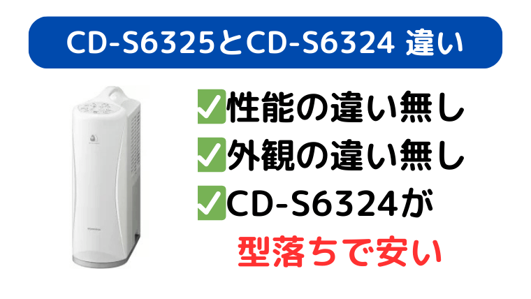 CD-S6325とCD-S6324性能の違いは無し。CD-S6324が型落ちで安い。