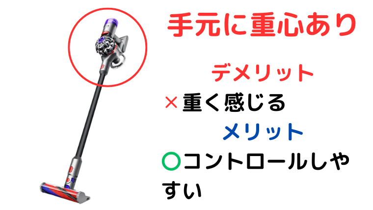 ダイソン V8 Slim 手元に重心あり