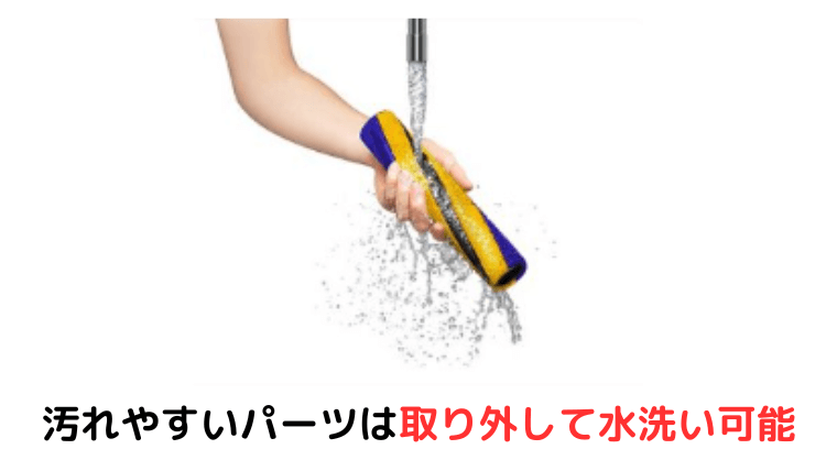 カンタンに取り外せて、水洗いできる仕様