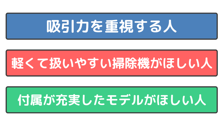 V10とデジタルスリム タイプ別のおすすめ商品3選