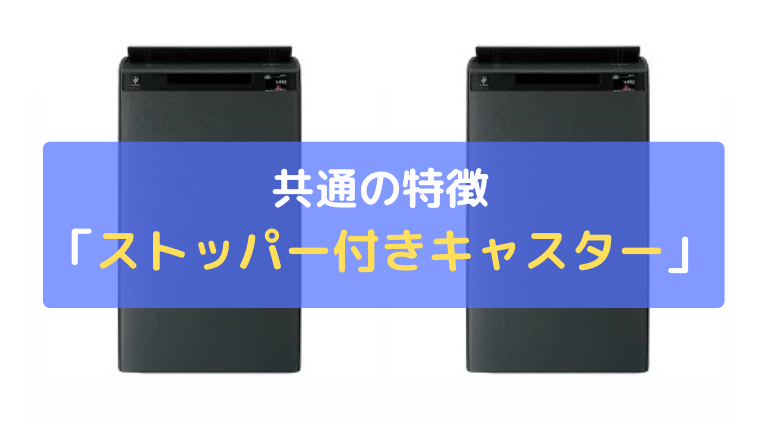 ストッパー付きキャスター：片手で簡単に移動が可能