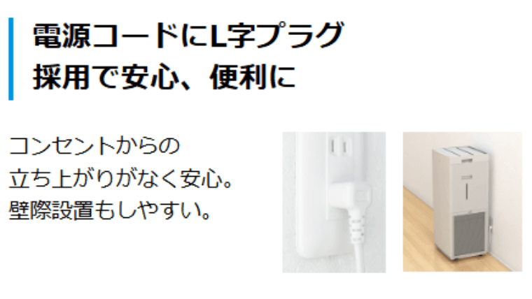 L字プラグ電源コード