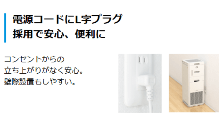 L字プラグ電源コード