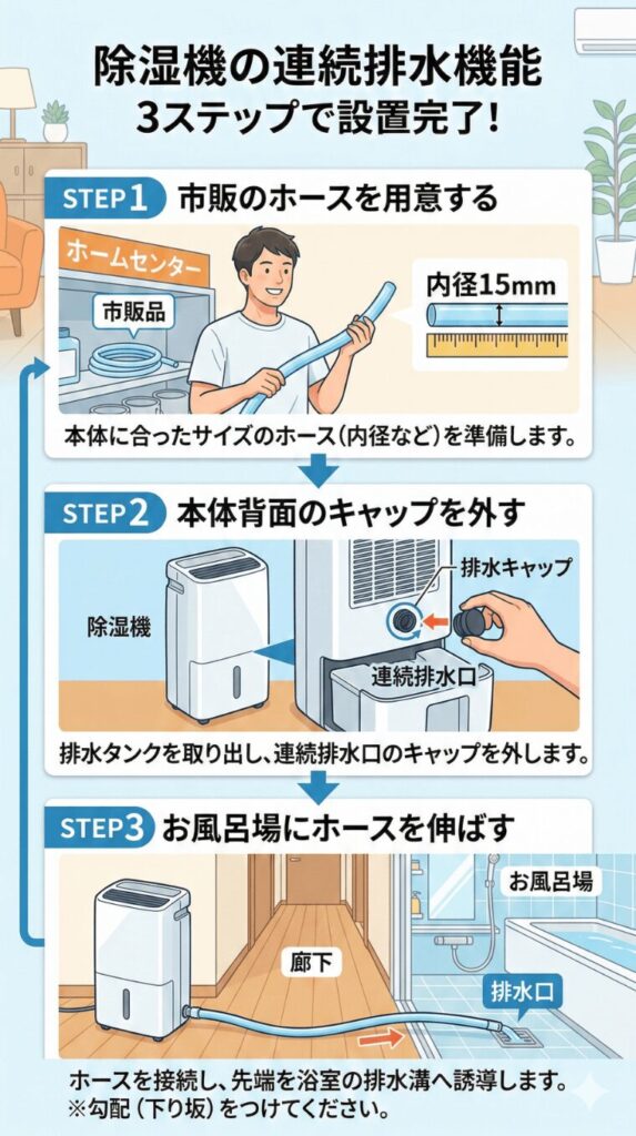 連続排水のやり方は3ステップ