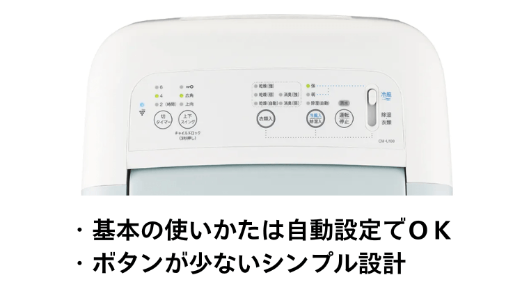 ボタンが少なく、誰でも直感的に操作できる