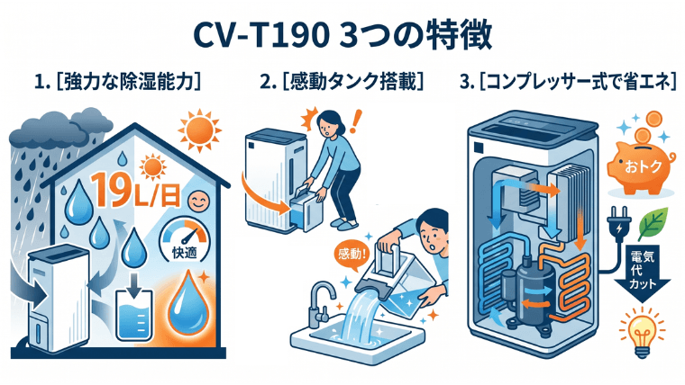 CV-T190：3つの特徴