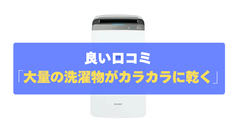 良い口コミ①：4人分の大量の洗濯物が数時間でカラカラに乾く