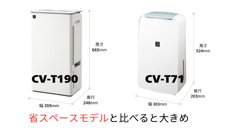 CV-T190は省スペースモデルと比べると大きめ