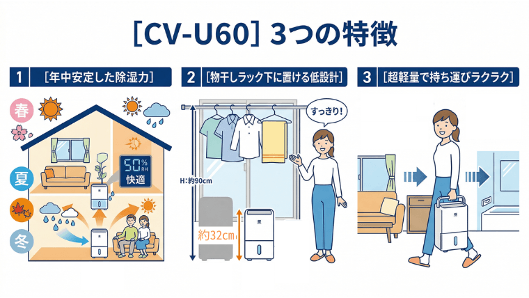 CV-U60 3つの特徴