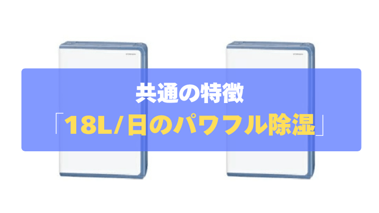 共通の特徴①：約62分のスピード乾燥！最大18L/日の「パワフル除湿」