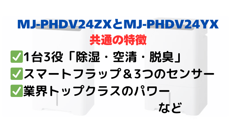 MJ-PHDV24ZXとMJ-PHDV24YXの共通の特徴