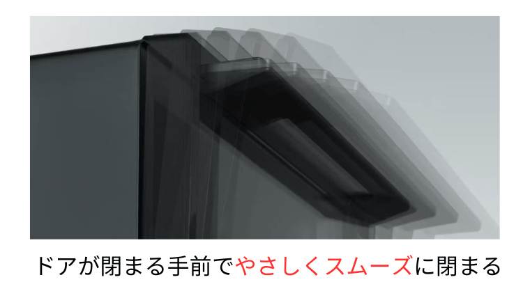 ドアが閉まる衝撃を和らげる「ソフトダンパー仕様」を採用