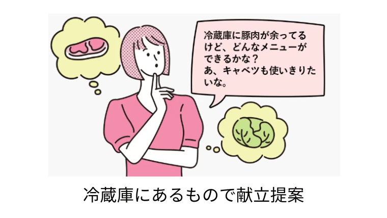 冷蔵庫にあるもので献立提案